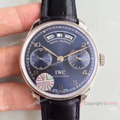 YL SuperClone Swiss IWC Portugieser Annual Calendar 7 Days Blue Face SS Watch